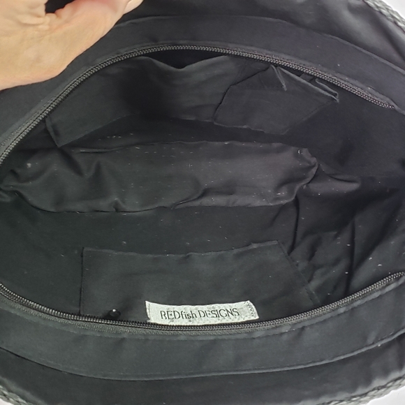 REDfish Designs woven wood handle tote shopper bag - Picture 6 of 8